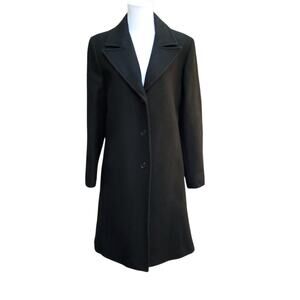 Vintage Mario De Pinto Black Wool Coat Classic Old Money Quiet Luxury Fits S/M